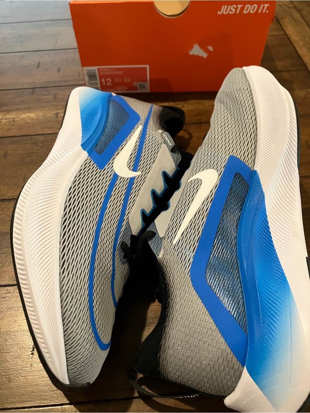 Men’s Nike Air Zoom Fly 4 blue/white running shoes sz 12